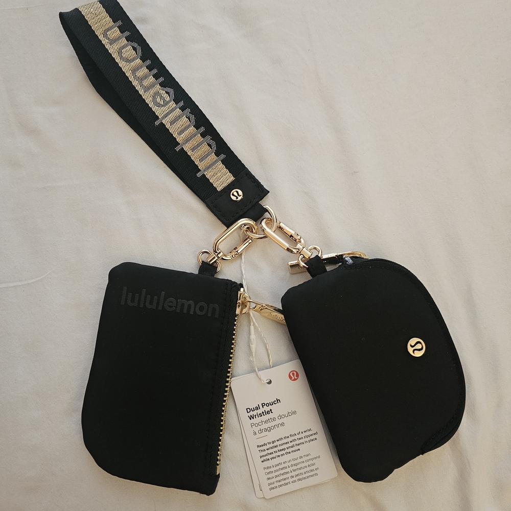 lululemon athletica Black Dual Pouch Wristlet